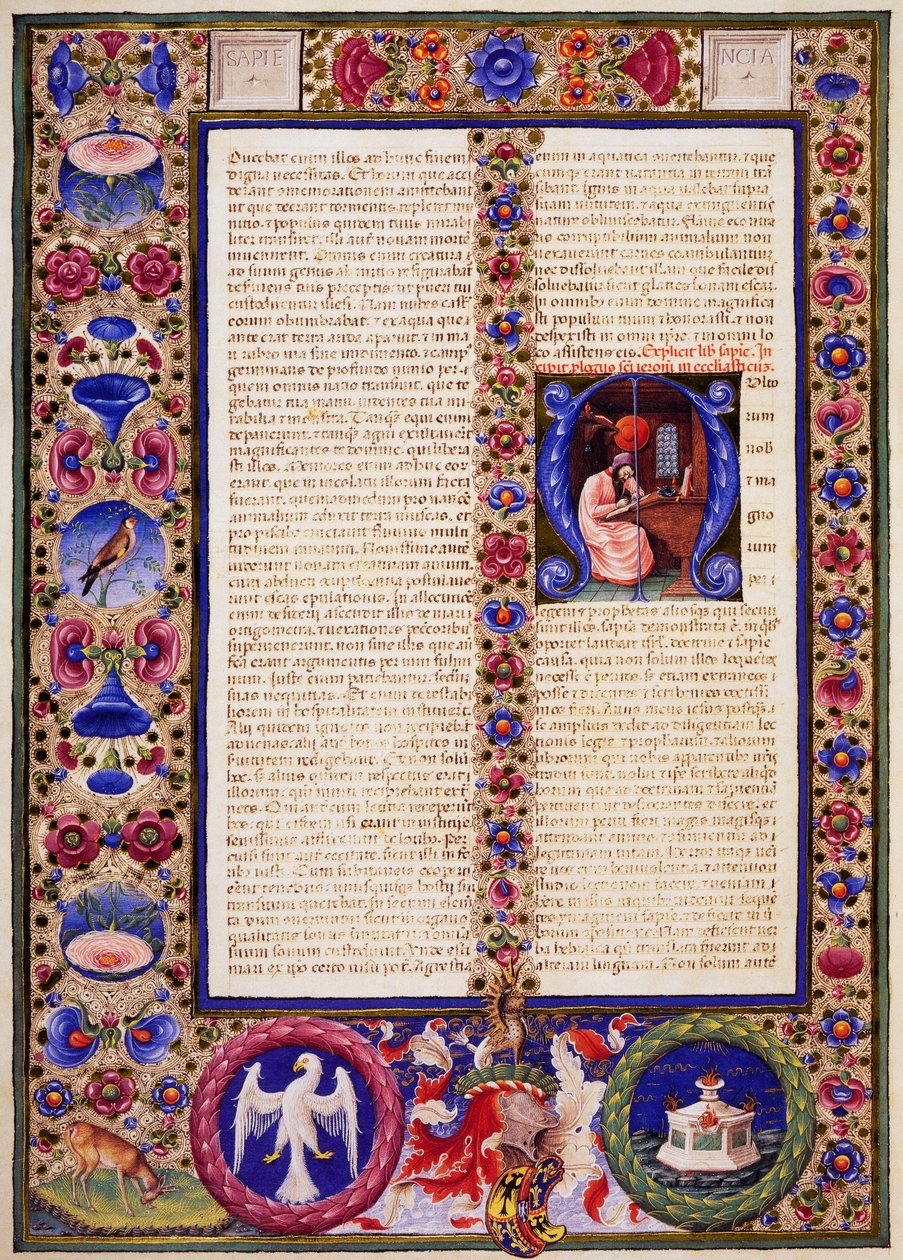 Incipit z Knihy Sirachovy, z I. dílu Bible z Borso d
