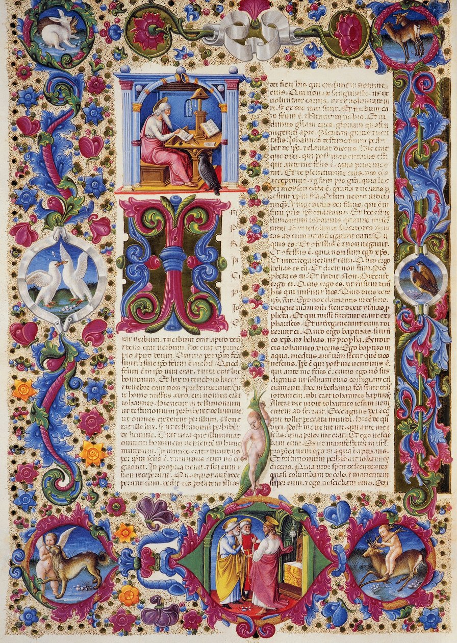 Incipit z evangelia podle Jana, z II. dílu Bible z Borso d