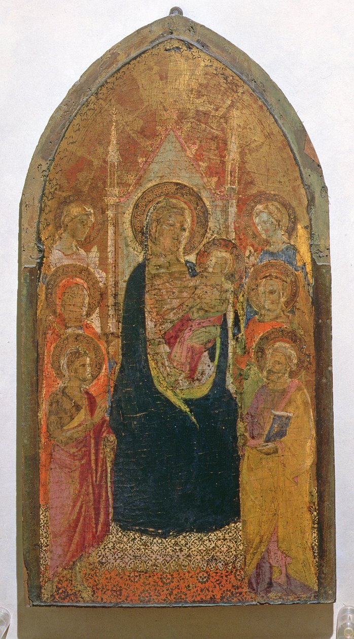Madonna a dítě se svatými (tempera na panelu) od Taddeo Gaddi