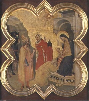 Klanění tří králů (tempera na panelu) od Taddeo Gaddi