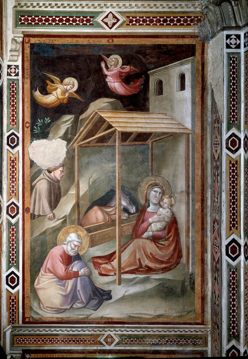 Život Panny Marie: Narození Páně (freska, kolem roku 1327) od Taddeo Gaddi