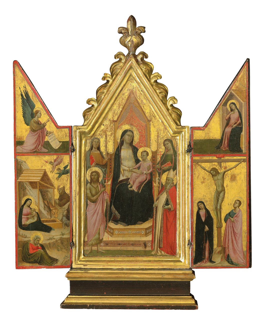 Triptych (tempera na zlatém základním panelu) od Taddeo Gaddi