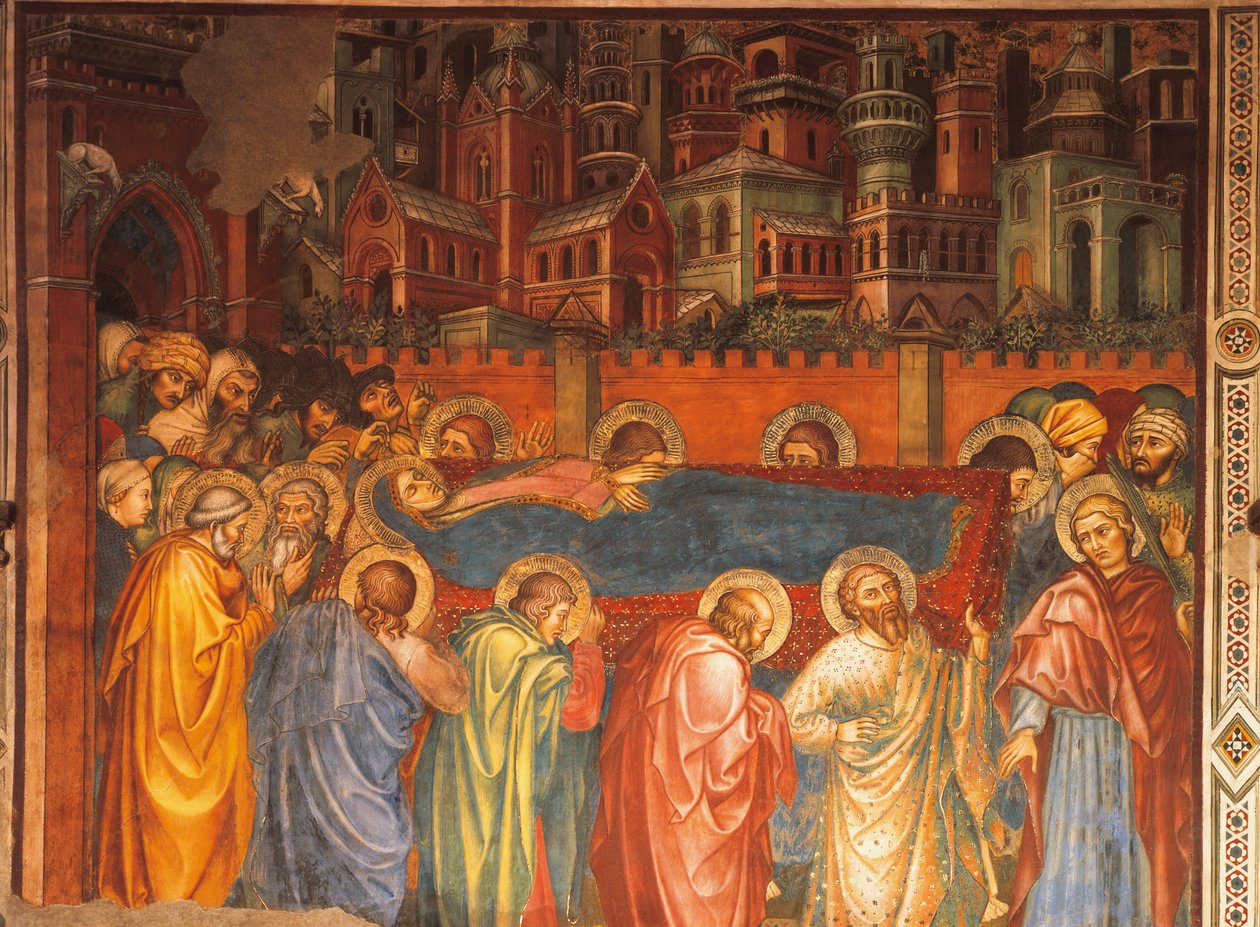 Pohřeb Panny, scéna ze Života Panny od Taddeo di Bartolo