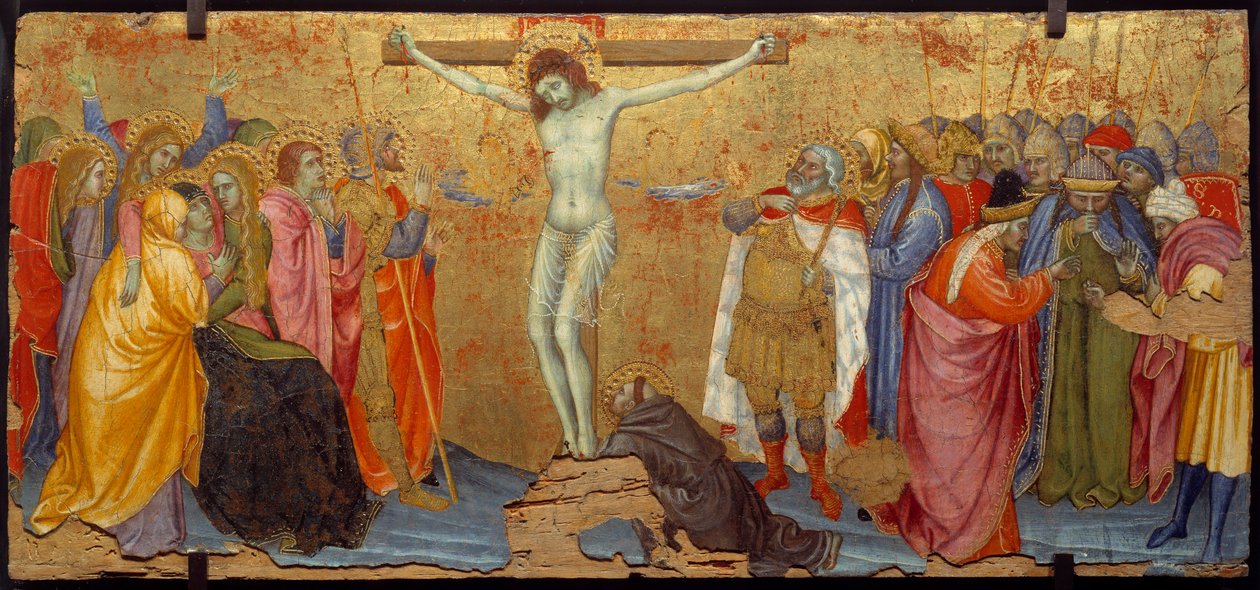 Dřevo ukřižování od Taddea di Bartola (1363-1422) Slunce ze 14. století. 2,25x5,57m od Taddeo di Bartolo