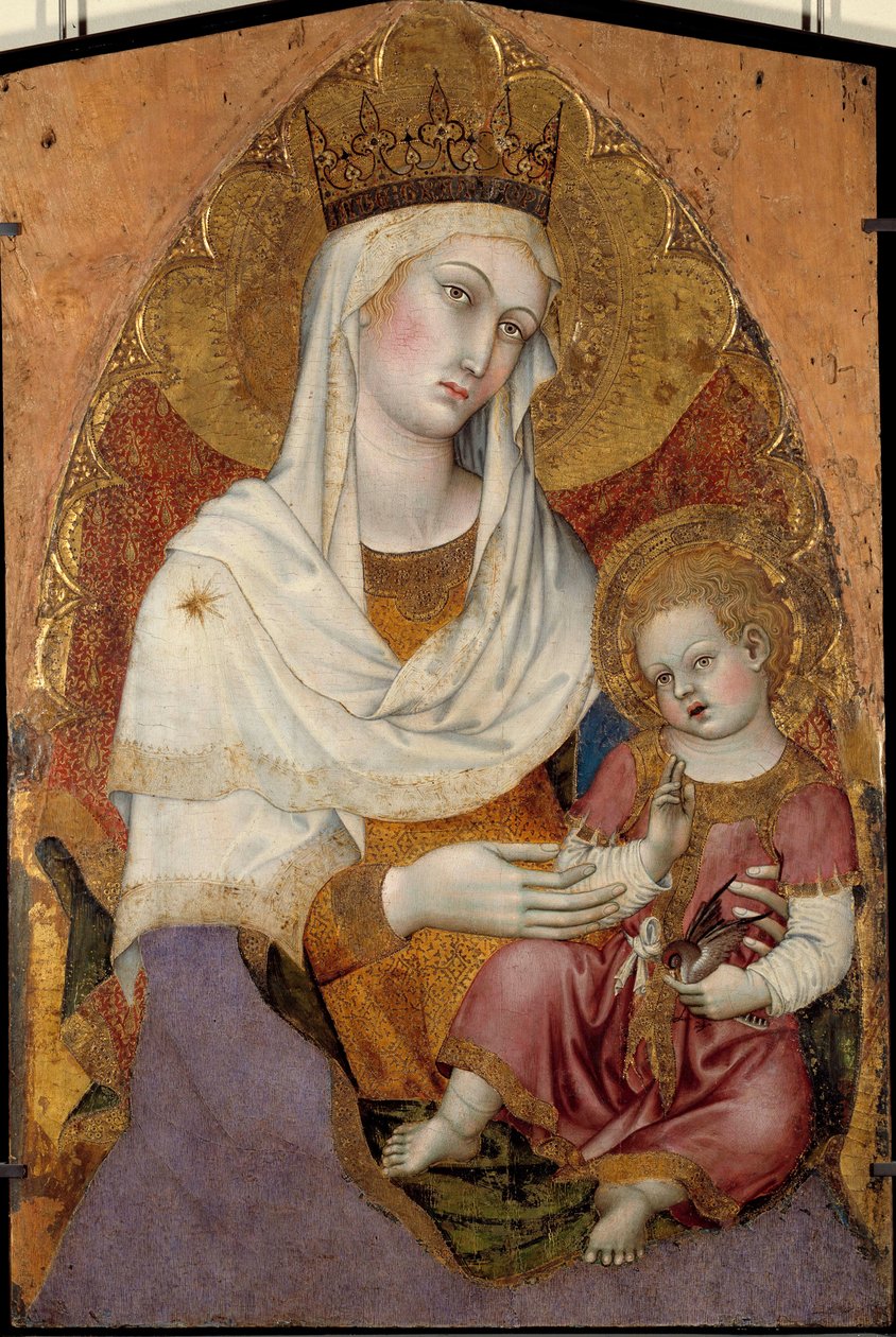 Oltářní obraz Panny Marie s dítětem od Taddea di Bartola (1363-1422). Asi 1400. Rozm. 1,04 x 0,69 m. Avignon, Musee du Petro Palais od Taddeo di Bartolo