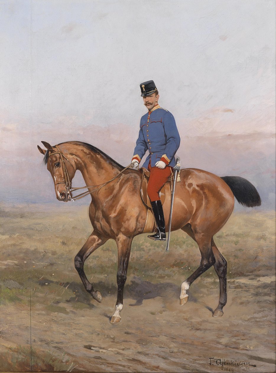 Jezdecký portrét Rudolfa, korunního prince Rakouska (1858-1889) od Tadeusz Ajdukiewicz