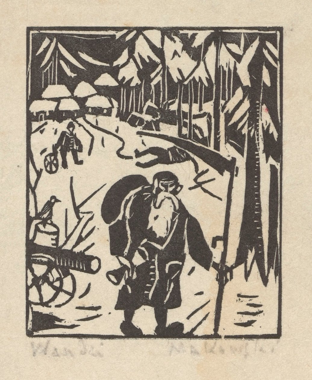 Čas - stařec v lese od Tadeusz Makowski