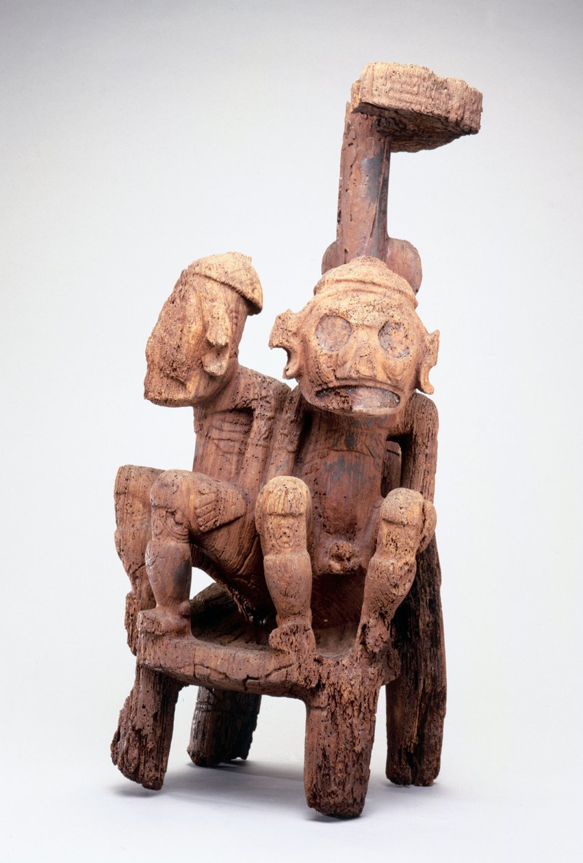Zemi s figurkami dvojčat (dřevo) od Taino Culture