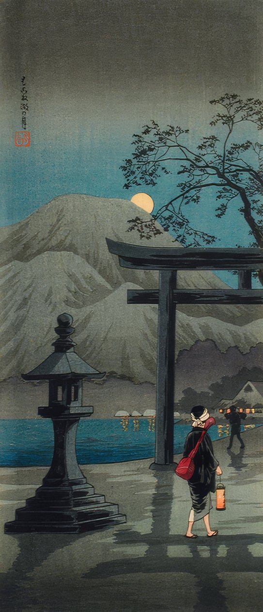 Hakone See im Mondschein od Takahashi Hiroaki