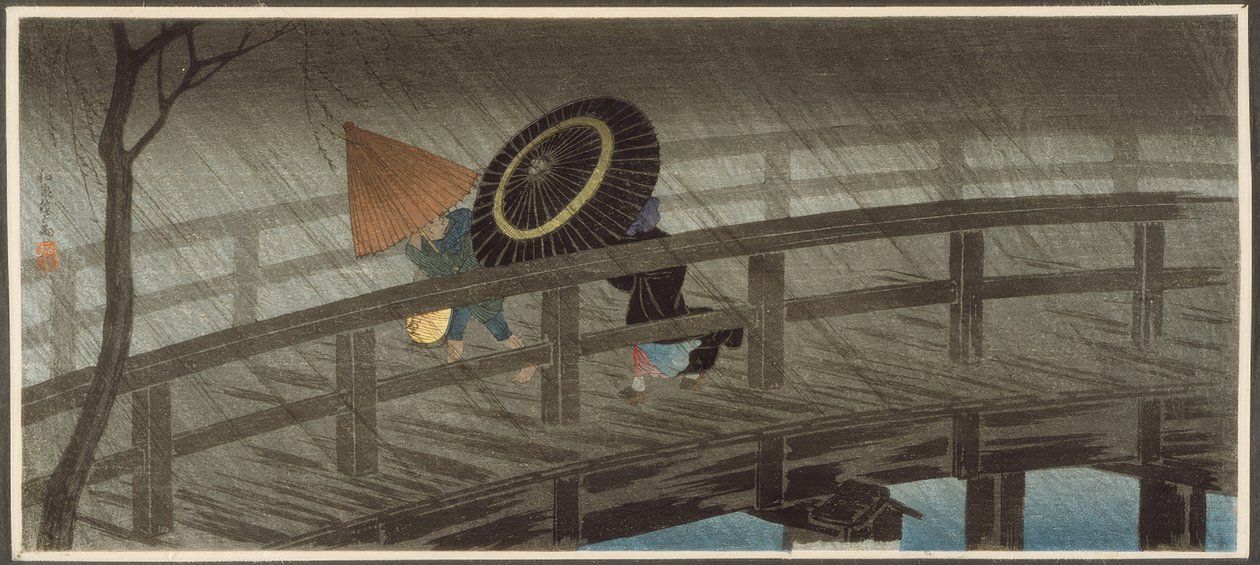Déšť na mostě Izumi od Takahashi Hiroaki