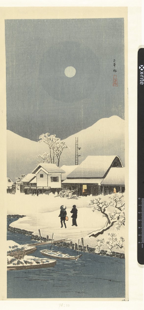Sněhová krajina v měsíčním světle Nihonmatsu (název na objektu) od Takahashi Hiroaki