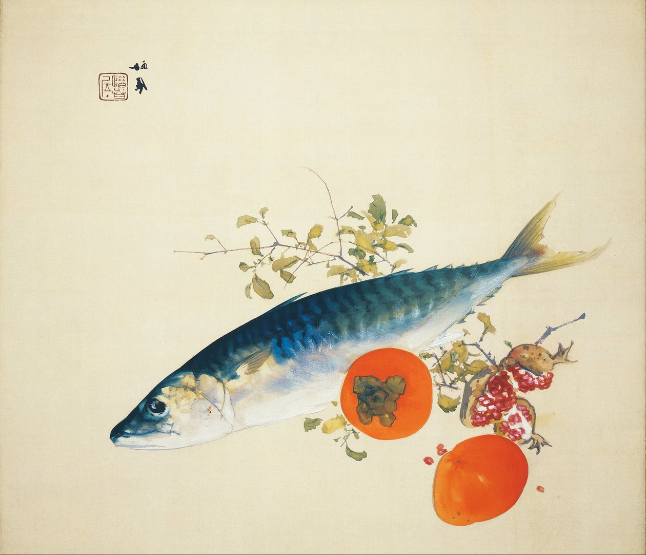 Autumn Fattens Fish and Ripens Wild Fruits, 1925 od Takeuchi Seiho