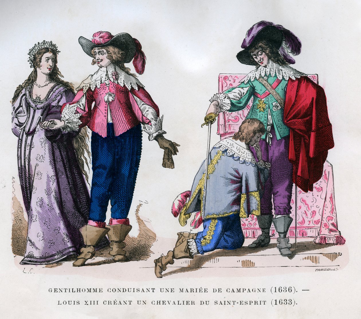 Gentleman vedoucí venkovskou nevěstu, 1636, a Ludvík XIII. vytvářející rytíře, 1633 1882-1884 od Tamisier