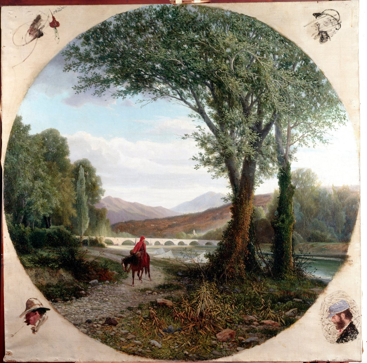 Kůň Dante běží podél řeky Entella nebo pasáž Ilustrace očistce v „“ La divina commedia “ (Božská komedie) od Dante Alighieriho (1265-1321) Obraz Tammar Luxoro (1824-1899) Před rokem 1865 Genes, Civica Galerie moderního umění od Tammar Luxoro