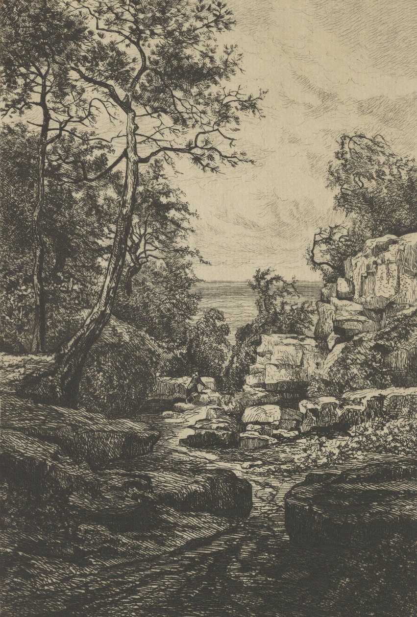 Tambourin stezka, ostrov Noirmoutier, 19. století. od Tancrède Abraham