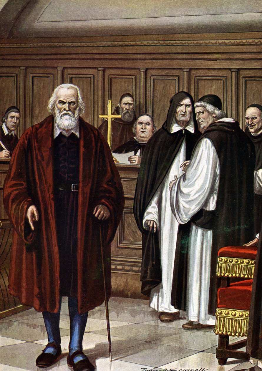 Galilea a inkvizice: „“ E pure so muove! “ (A přesto se to hýbe je fráze, kterou prý před inkvizicí vyslovil italský matematik, fyzik a filozof Galileo (A přesto se to hýbe je fráze, která prý byla vyslovena před od Tancredi Scarpelli