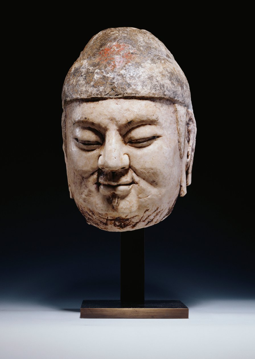 Mramorová hlava úředníka, dynastie Tang nebo o něco dříve, c.618-907 od Tang Dynasty Chinese School