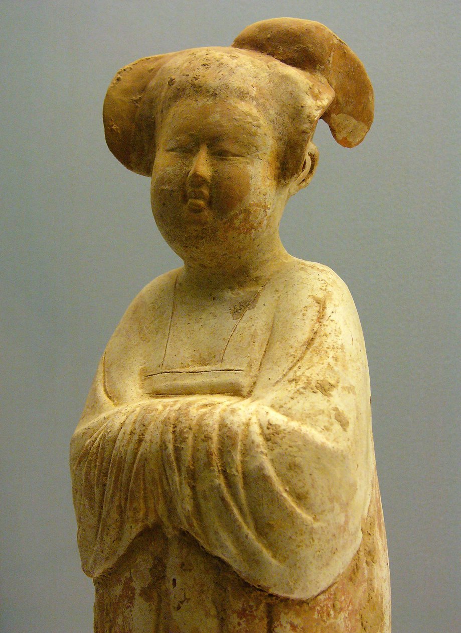 Malovaná keramika a doree, ženská figurka, dynastie Tang (618-907), Shanghai National Museum. Fotografie, Leonard de Selva, Čína, 2006. od Tang Dynasty Chinese School