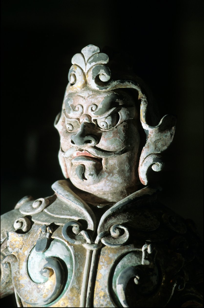 Reprezentace válečníka, detail, 618-907 od Tang Dynasty Chinese School