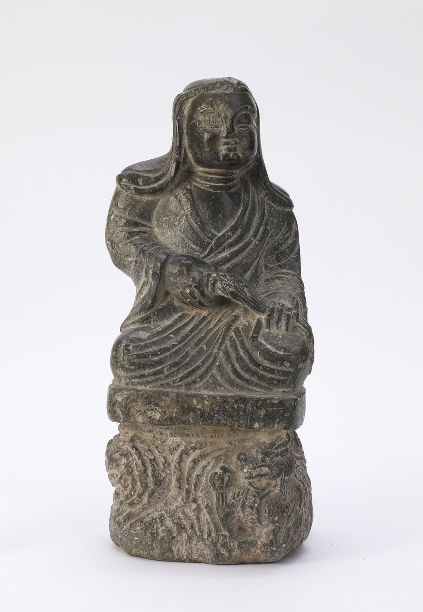 Malá socha buddhistického kněze od Tang Dynasty Chinese School