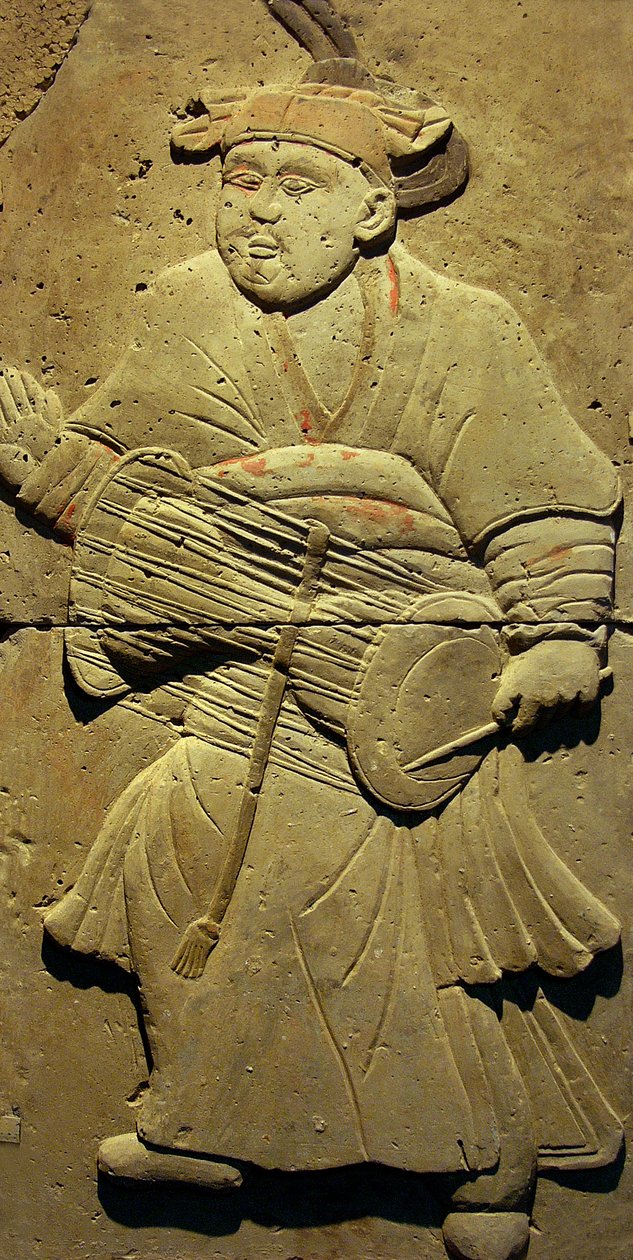 Stéla zobrazující hudebníka (terakota) od Tang Dynasty Chinese School