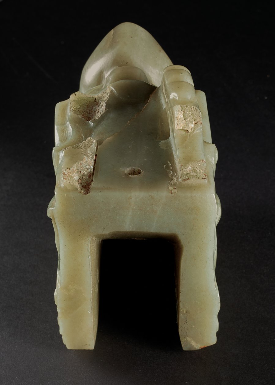 Junkunc Jade Dragon Head (nefrit) od Tang Dynasty Chinese School