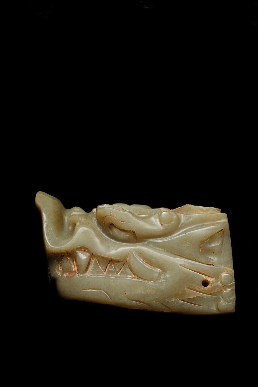 Junkunc Jade Dragon Head od Tang Dynasty Chinese School