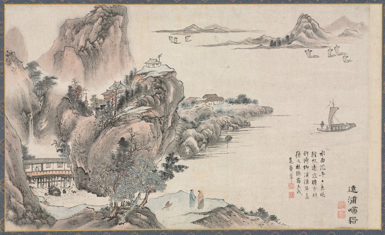 Jeden z osmi pohledů na řeky Xiao a Xiang, 1788. od Tani Bunch