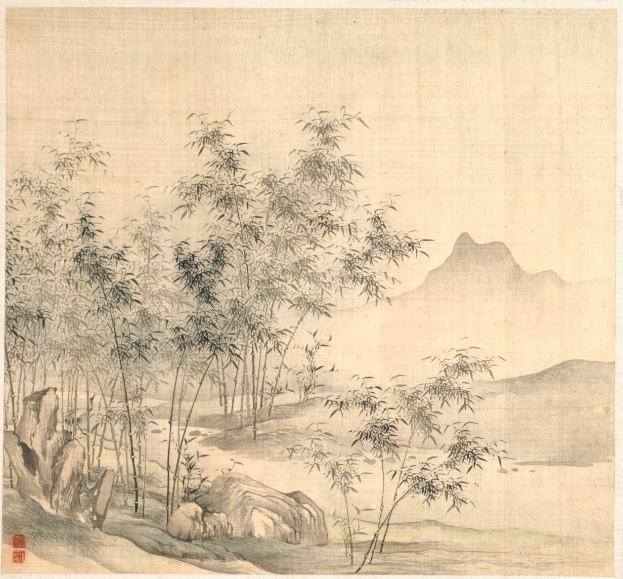 Osamělý jeřáb v Bamboo Grove, počátek 16. století. od Tao Hong