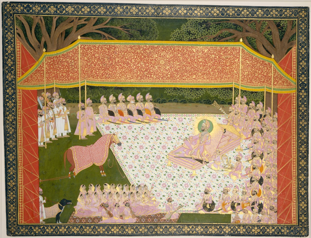 Maharana Sarup Singh prohlíží prémiového hřebce, 1845-46. od Tara