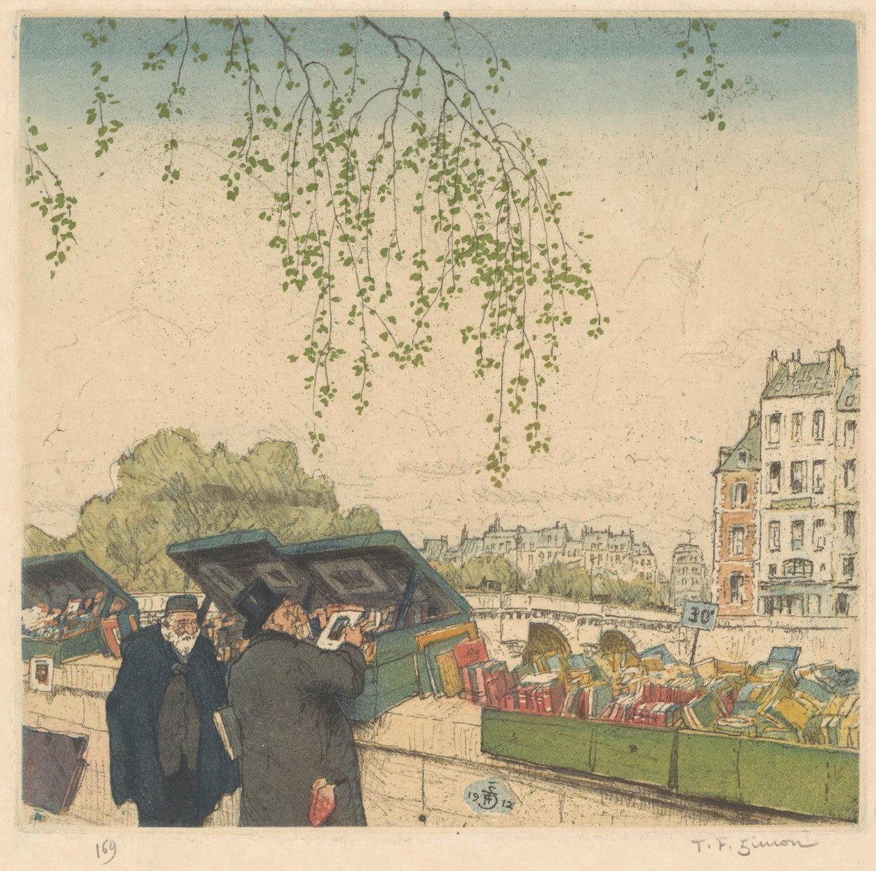 Knihkupce na nábřeží v Paříži od Tavík František Šimon (signed by artist)