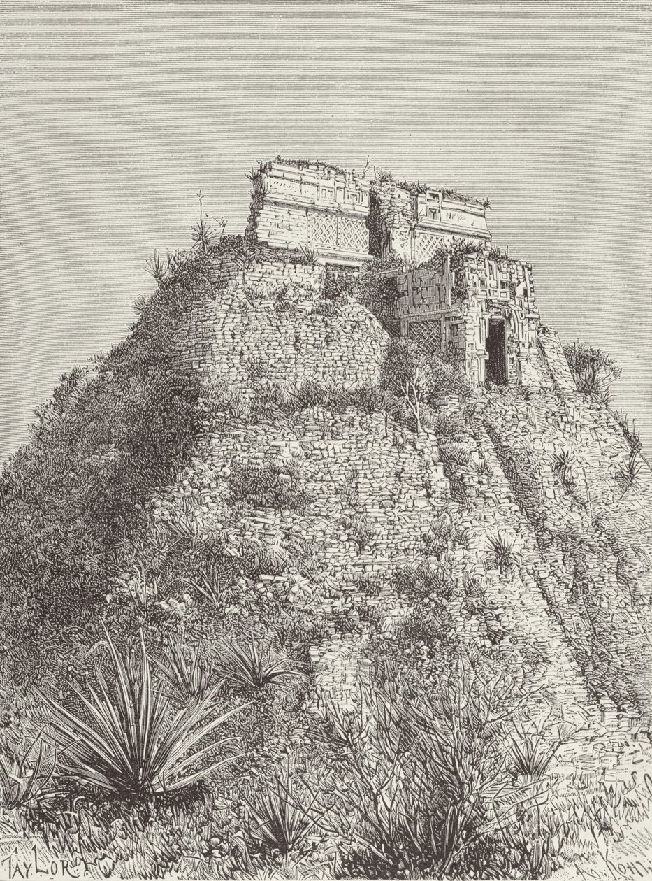 The Dwarfs House at Uxmal, from The Ancient Cities of the New World, Claude-Joseph-Desire Charnay, ryt A. Kohl, pub. 1887 od Taylor after Taylor after