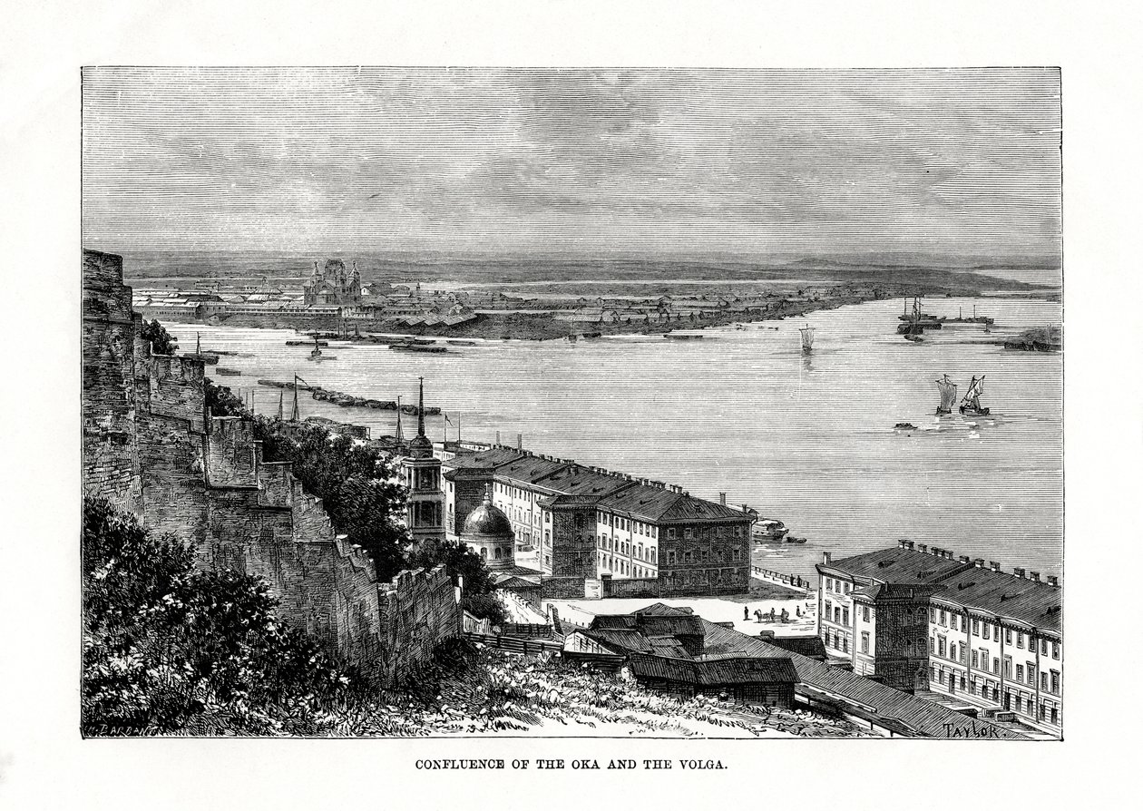 Soutok Oky a Volhy, Rusko, 1879 od Taylor