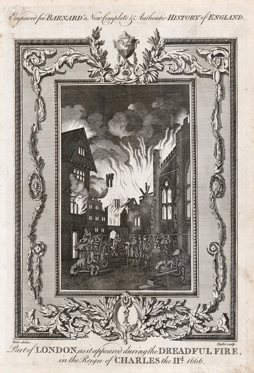 Velký požár Londýna, 1666 c1783 od Taylor