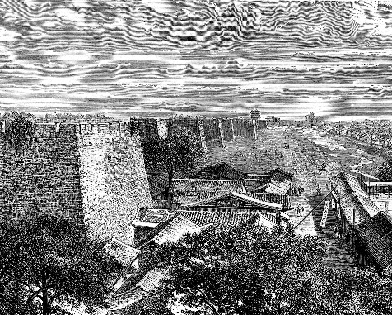 Pekingské staré městské hradby, Čína, 19. století od Taylor