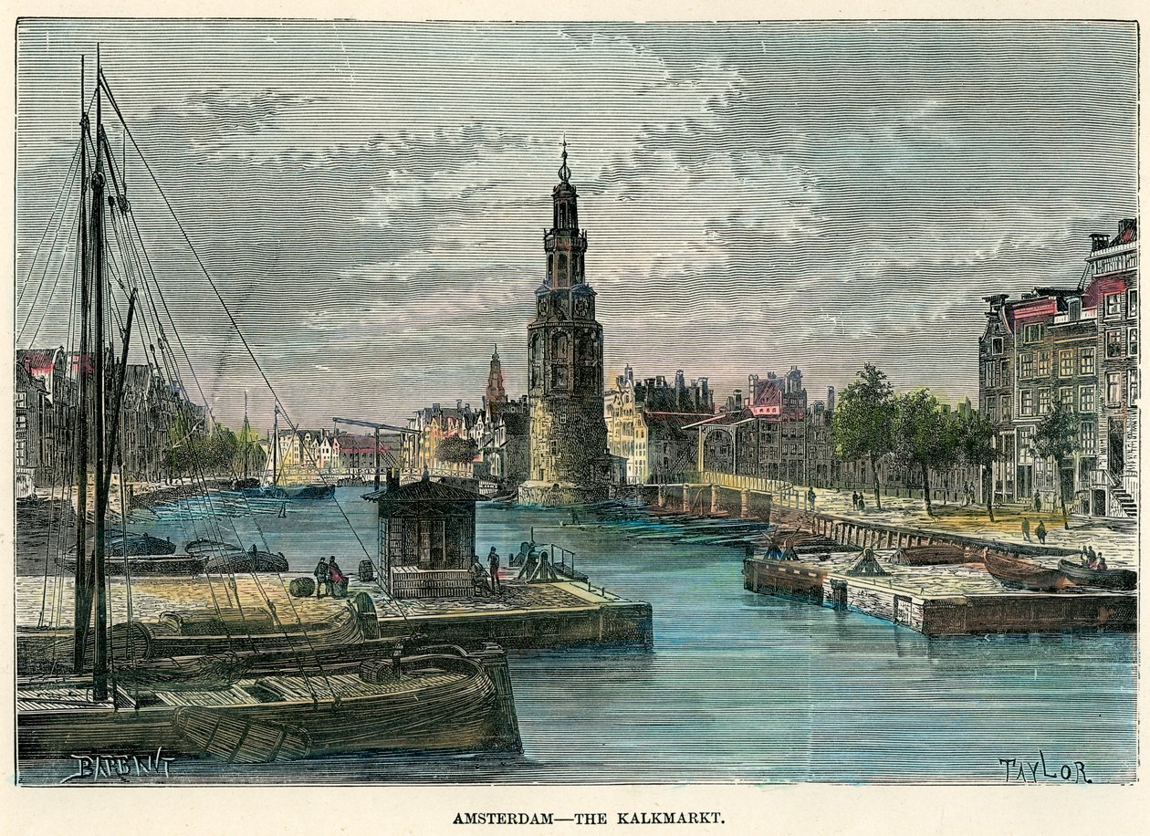 Kalkmarkt, Amsterdam, Nizozemsko, c1880. od Taylor