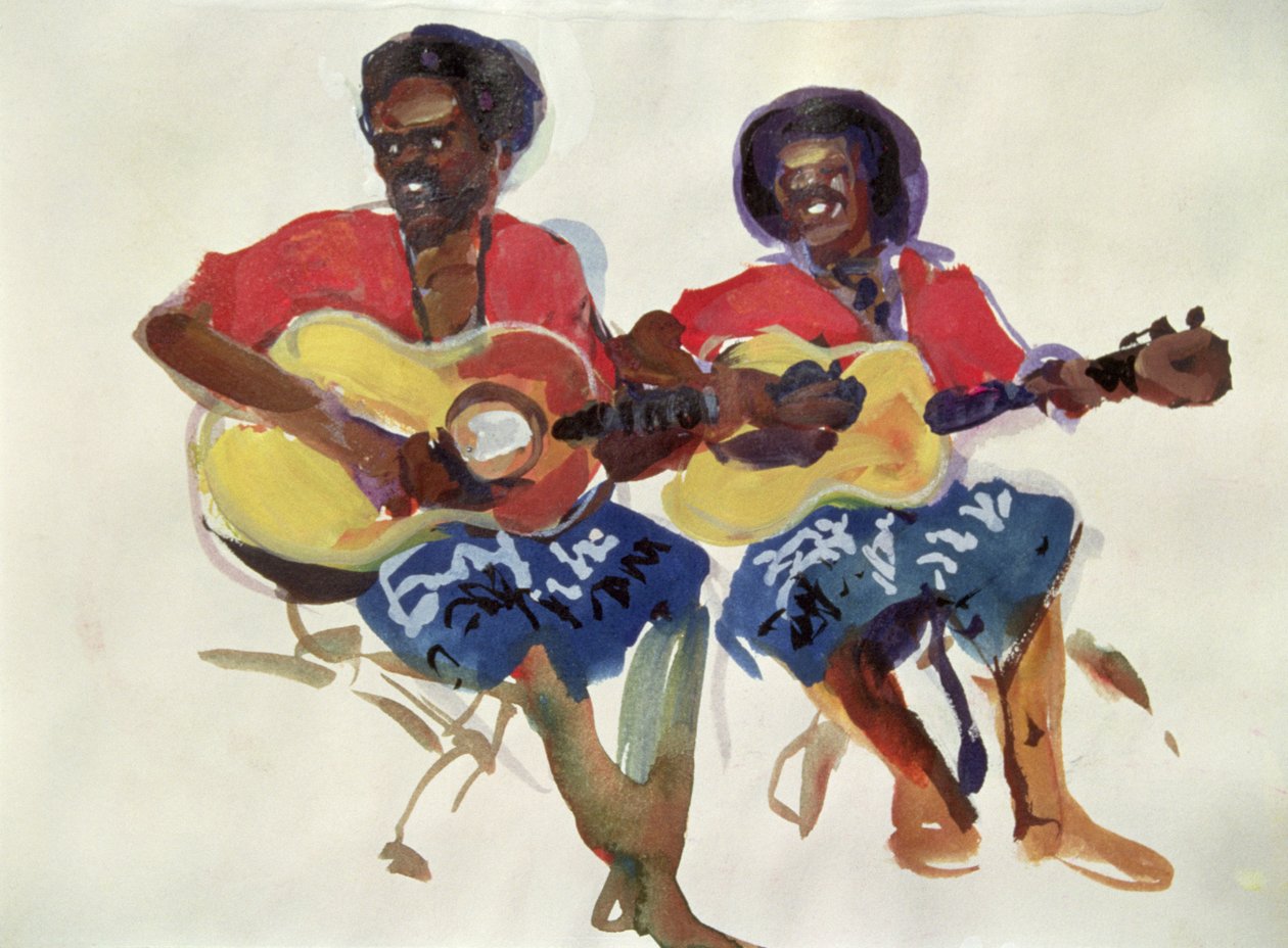 Fijian Guitar Duo, 1985 od Ted Blackall