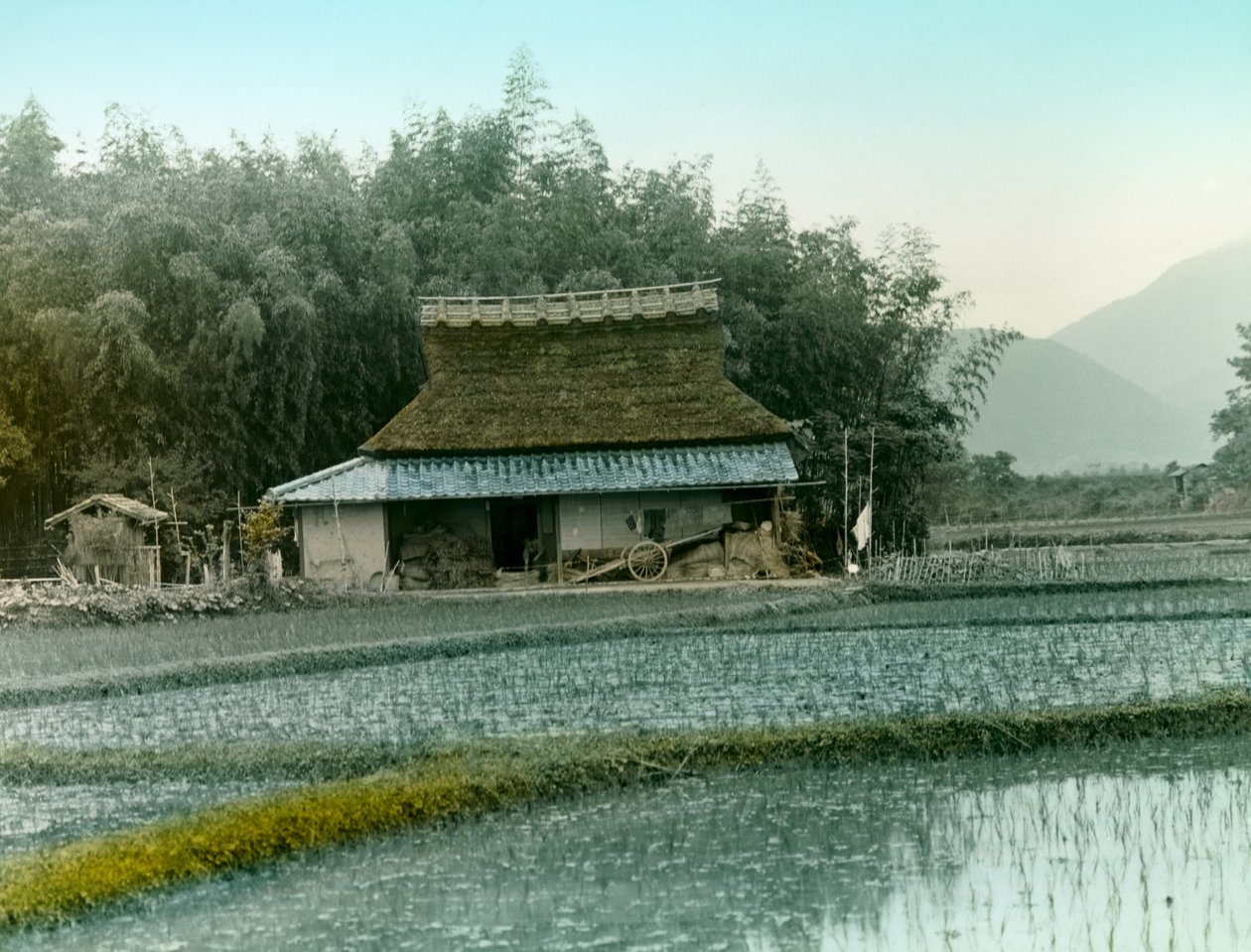 Rolnický dům v Japonsku, asi 1900-1915 (fotografie) od Teijiro Takagi