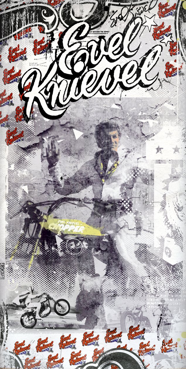 Evel Knievel, 2015 (koláž na plátně) od Teis Albers