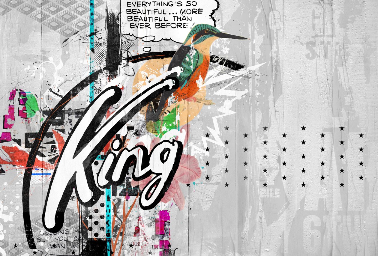 Kingbird, 2015 (koláž na plátně) od Teis Albers