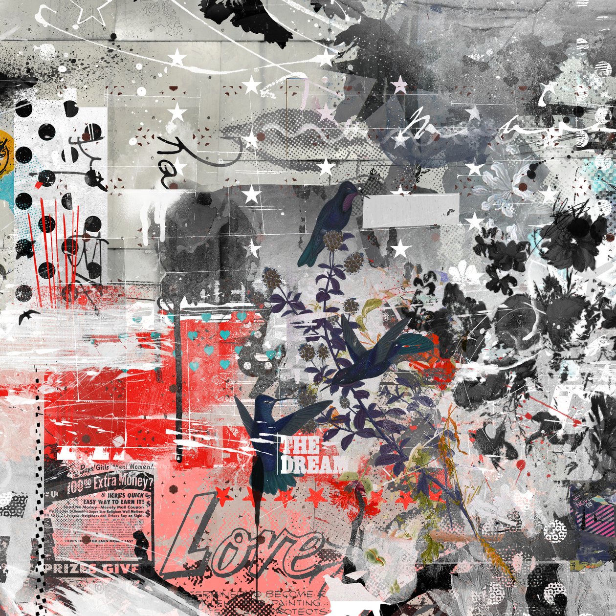 Love the dream, 2015 (kombinovaná média na plátně) od Teis Albers