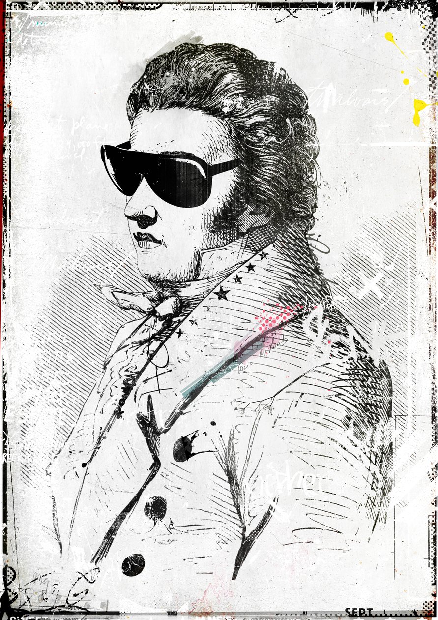 Mr Sunglasses II, 2016 (koláž na plátně) od Teis Albers