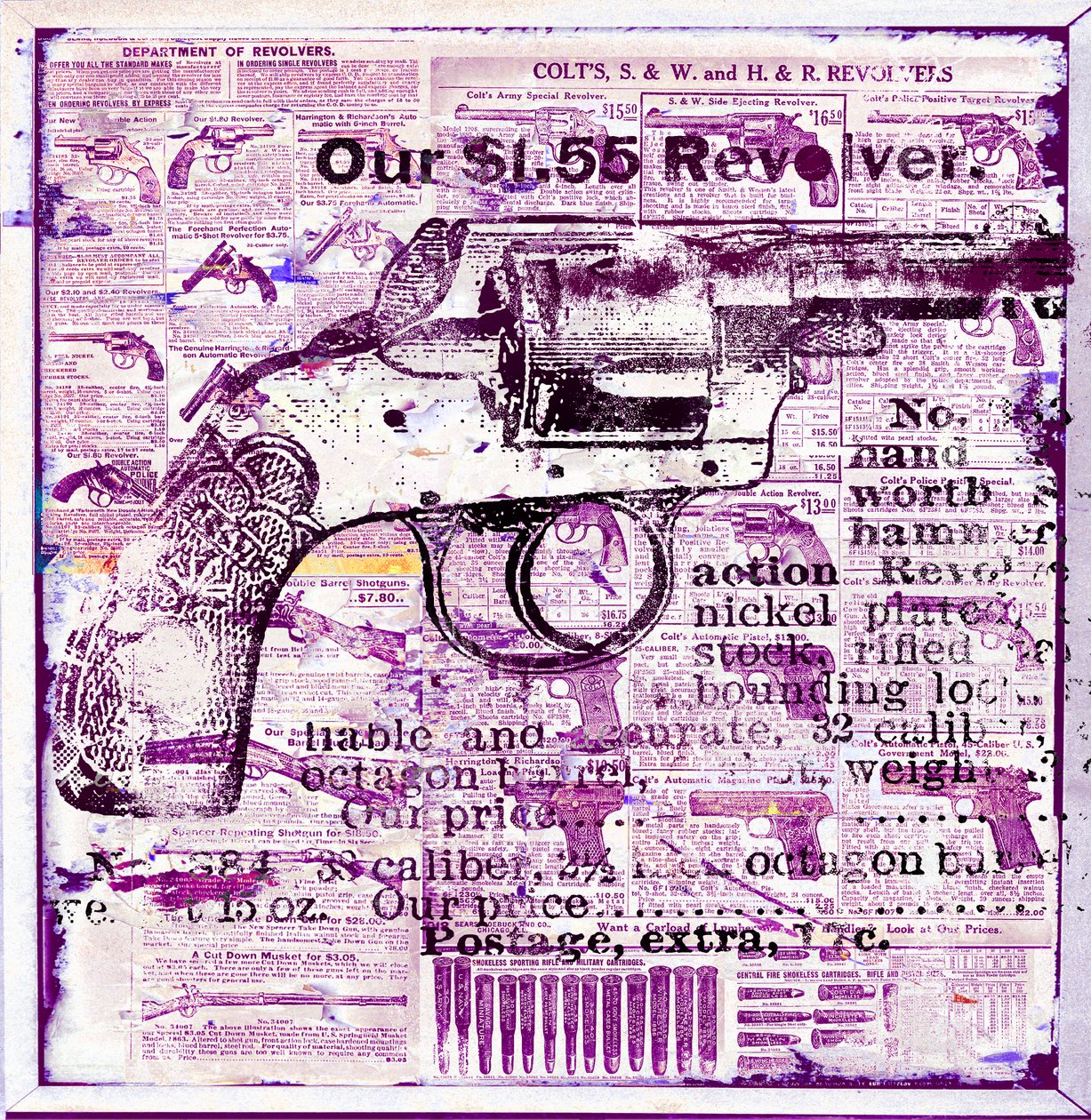 Náš revolver 1,55, 2015 (kombinovaná technika na plátně) od Teis Albers