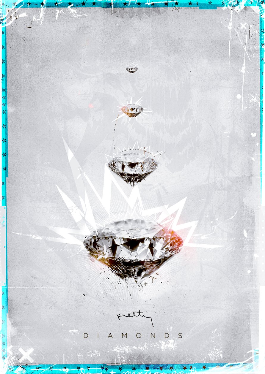 Pretty Diamonds, 2014 (koláž na plátně) od Teis Albers
