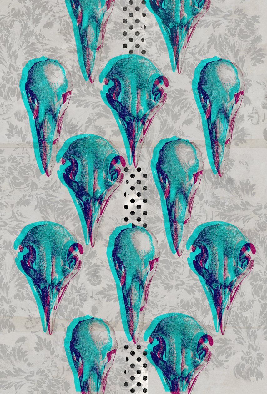 Series of Skulls, 2016 (koláž na plátně) od Teis Albers