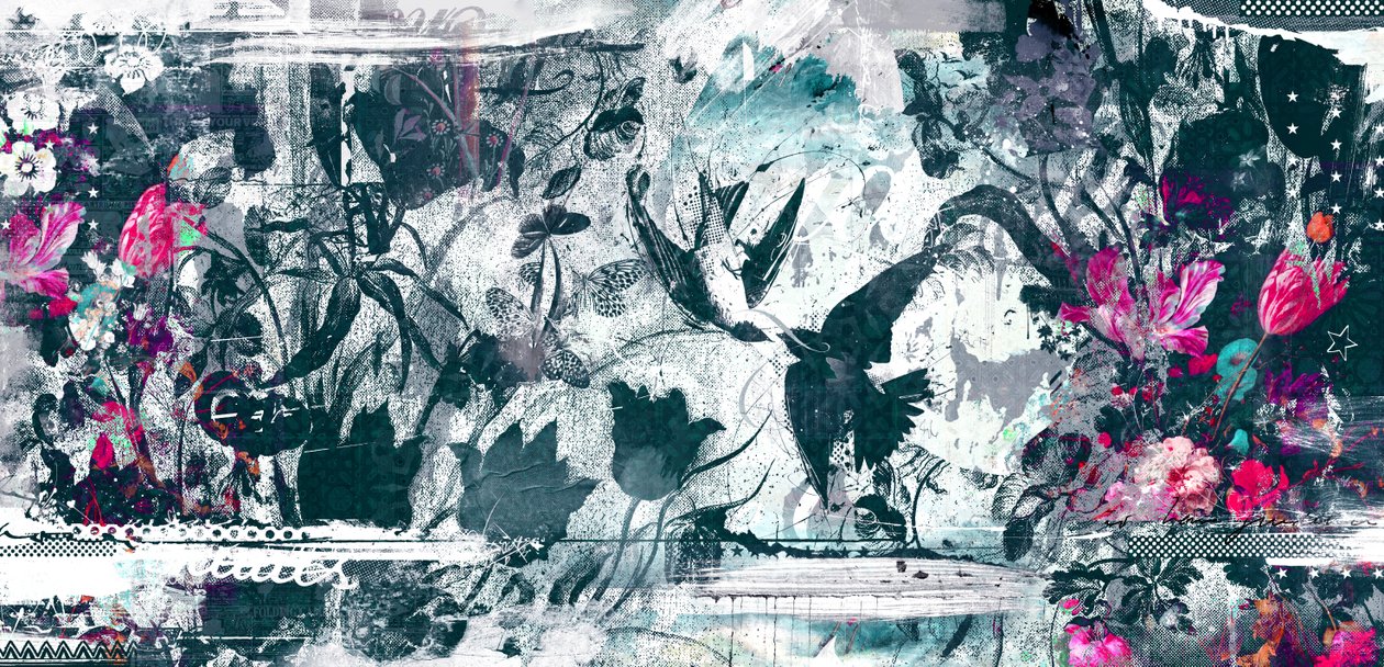 Spiraling, 2017 (koláž na plátně) od Teis Albers