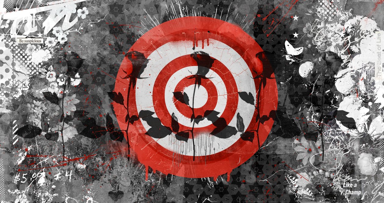 Target Rose, 2014 (koláž na plátně) od Teis Albers