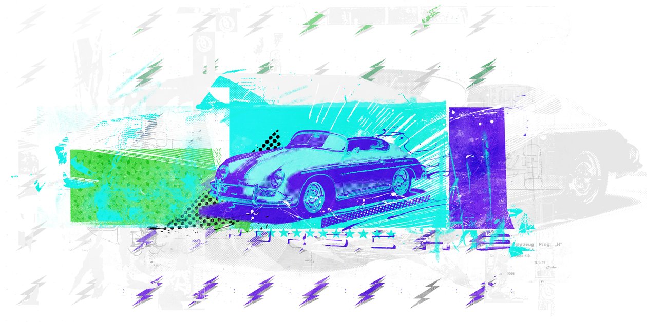 Vintage futurismus, 2015 (koláž na plátně) od Teis Albers