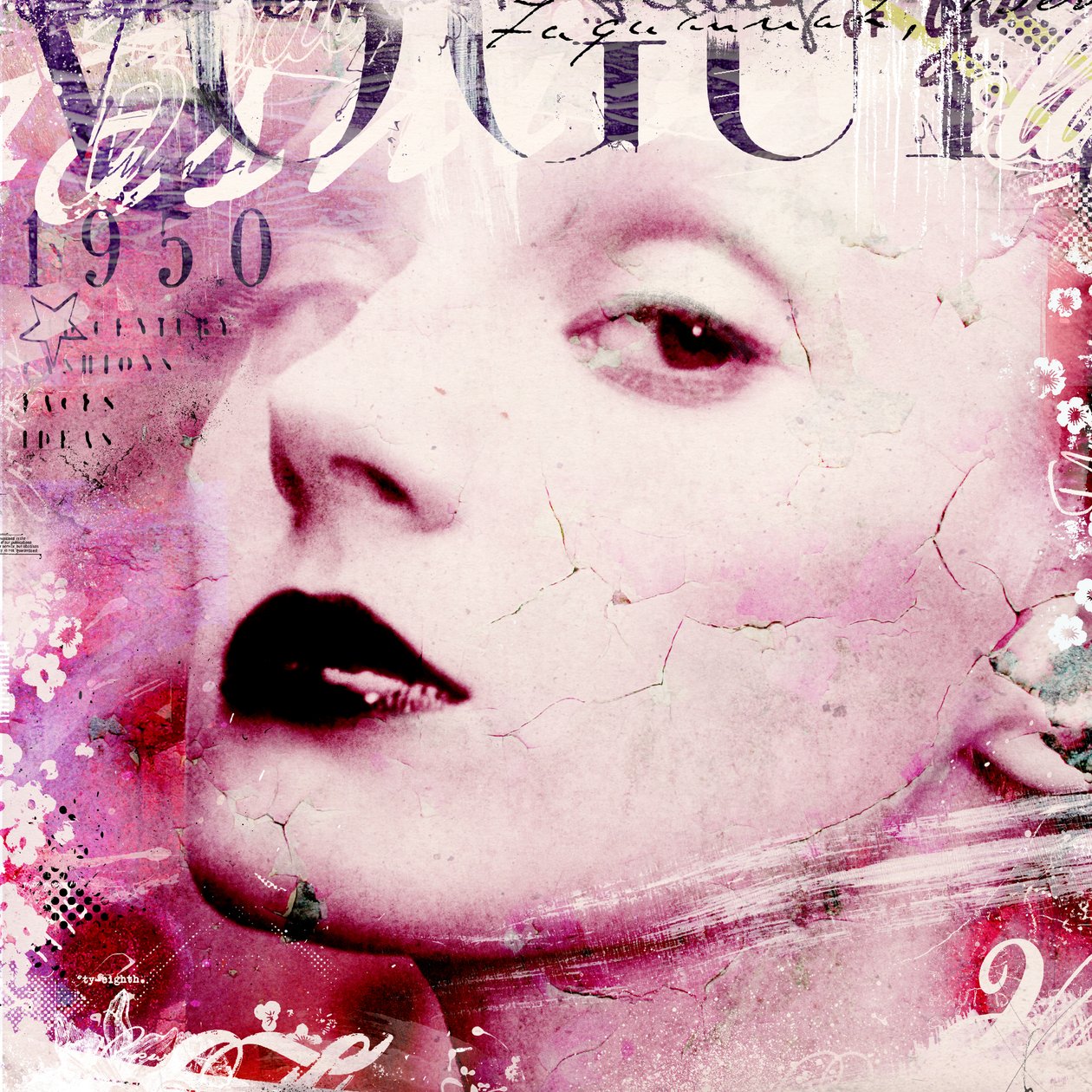 Vogue 1950, 2016 (koláž na plátně) od Teis Albers