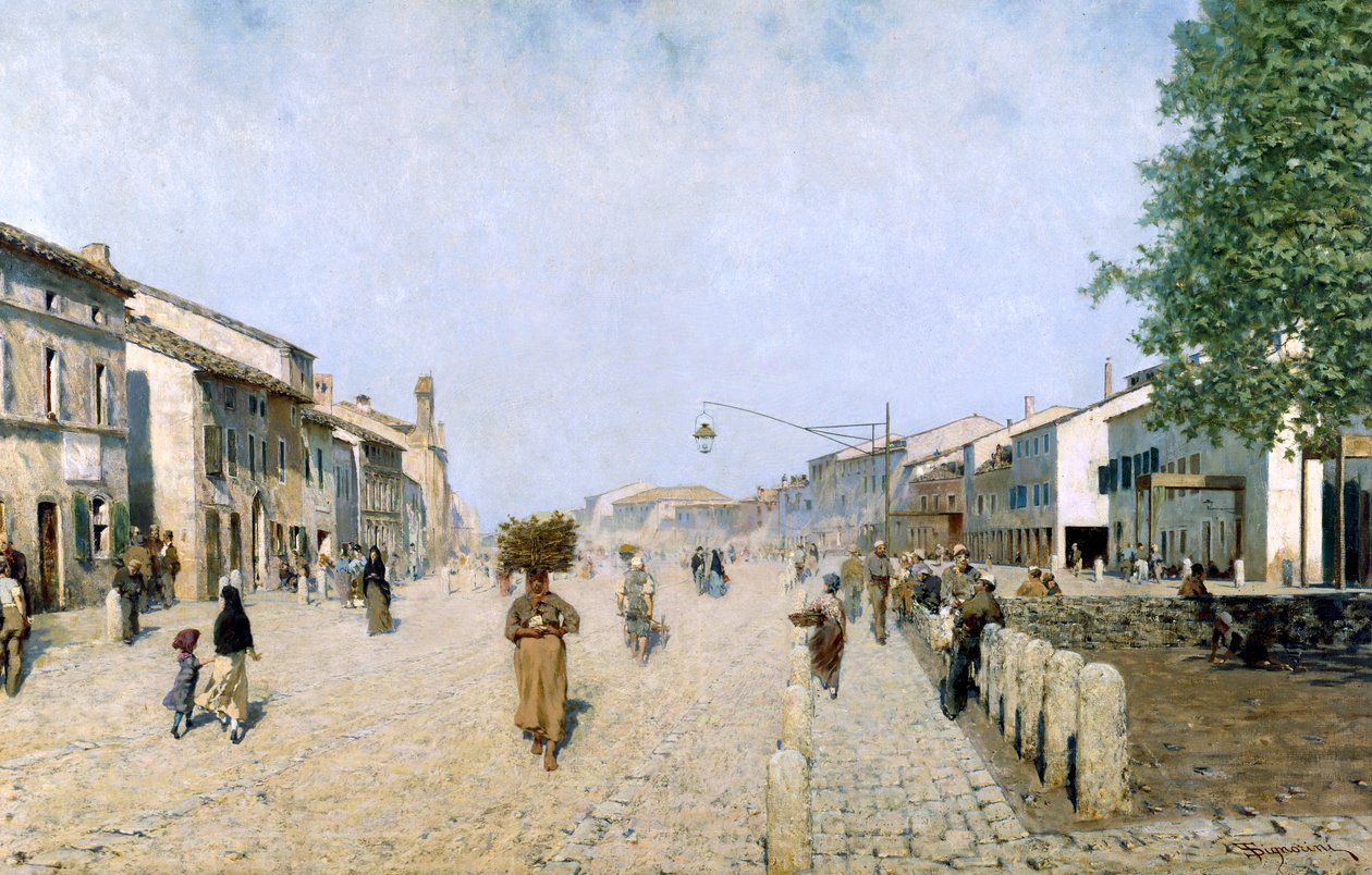 Ulice v Ravenně, 1874 od Telemaco Signorini
